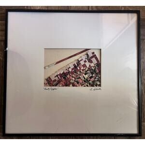 Original Art, Woven Paper by Larry Schulte - Rusty Apples - Signed and Framed